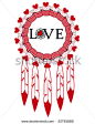 vector native American Indian medicine shield for Valentine's day - stock vector