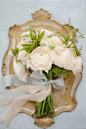 Ranunculus bridal bouquet with silk ribbons Claire Graham Photography | see more on: http://burnettsboards.com/2014/09/elegant-amalfi-coast-wedding-inspiration/