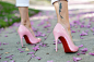 General 1430x953 women high heels Louboutin depth of field legs outdoors stiletto tattoo flower petals