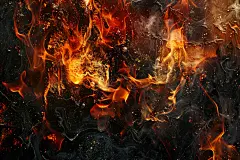 夜晚发光火光飞溅火焰燃烧图片