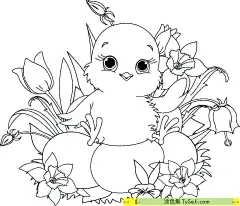 10张春天主题的花朵燕子雨季小老鼠可爱涂色儿童简笔画免费下载！ | 涂色集，涂色画打印大图 : 画面整体以淡蓝色为底色，营造出天空和雨季的氛围。在画面的上半部分，用白色和淡灰色的线条勾勒出几朵轻盈的云朵，云朵边缘可以涂上淡淡的粉色，增加柔和感。在画面的下半部分，用浅绿色画出一片草地，草地上点缀着一些小草和嫩芽，用绿色和黄色交替涂色，表 10张春天主题的花朵燕子雨季小老鼠可爱涂色儿童简笔画免费下载！