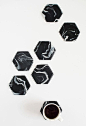 marble hexagon coasters: 