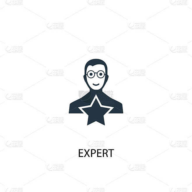专家图标。简单元素说明。专家概念符号设计。可用于网络和手机。