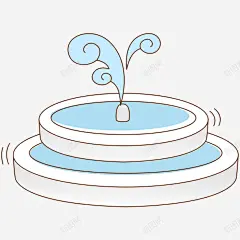 手绘喷泉和水高清素材 装饰画 页面网页 平面电商 创意素材 png素材