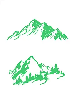 手绘山峰矢量图  - 源文件下载【酷图网】手绘山峰图,山丘图,高山印花,山脉图,山设计稿