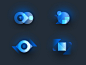 Payment icons icons glow blue neon geometric minimal