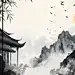 水墨风景背景设计图