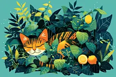 扁平化插图小猫咪插图