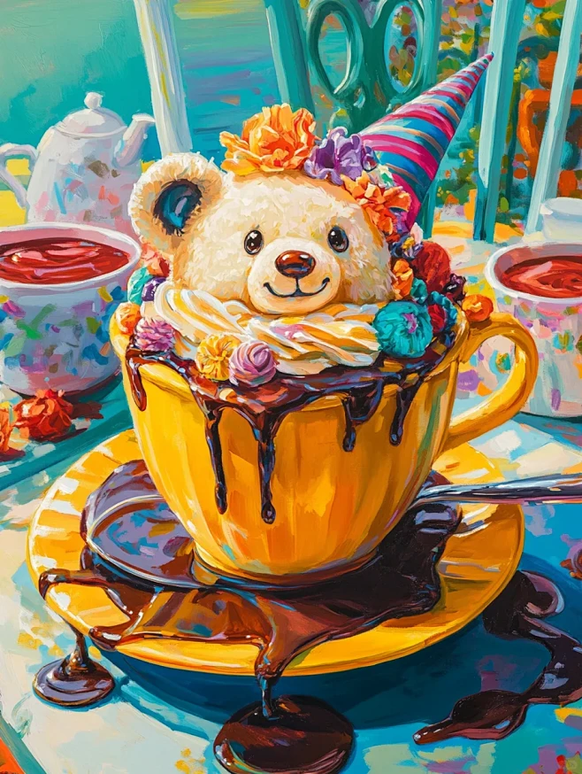 童趣油画：小熊玩偶的彩绘世界 - 小红书