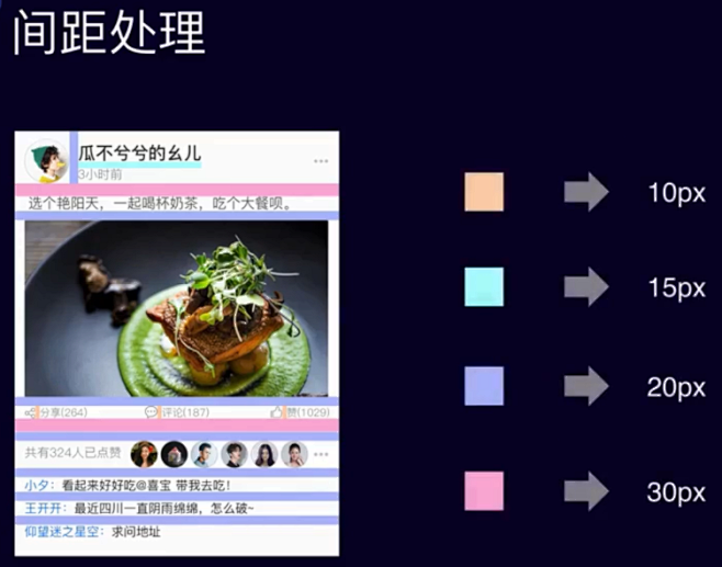 社交行业-feed流-间距处理