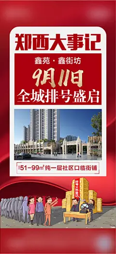 海报 地产 排号  大字报 创意