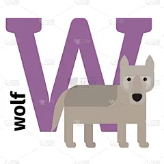 英格兰,动物,动物园,字母,英文字母W,学龄前儿童,可爱的,性格,知识,野生动物