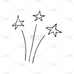 烟花手绘涂鸦。向量,极简主义,单色。图标,标签。庆祝，新年，独立日，生日。