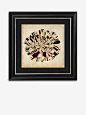 Pop Floral V Framed Print & Mount, 56 x 56cm, Black/White