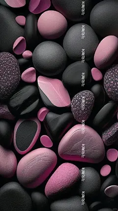原创壁纸‖创意石头‖黑粉色甜酷风 - 小红书