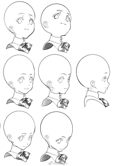 基础欧米伽百合子采集到3【#绘画参考#】头部不同角度的透视画法参考