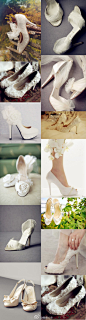 美丽的白色婚鞋，如果结婚你想穿哪一双踏上红毯呢？



