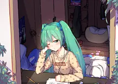 VOCALOID 初音未来 同人图 插画 壁纸 | 小房间 | 半次元-第一中文COS绘画小说社区