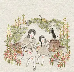 韩国治愈性插画师 S Hee水彩插画童年记忆 – 三只猫文化艺术官网