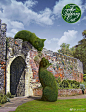 英国超现实布局艺术家&园艺师 Richard Saunders 在英国各地的艺术项目 Topiary Cat， 用园艺技术和艺术造型手段将大型绿色植物塑造成猫的样子~ 感受一下这扑面而来的、腐国对与园艺和猫咪的热情。（图5、7为艺术家本人） ​​​​