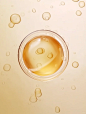 ovum with bubbles floating in water stock photo, in the style of light beige and light amber, aerial view, neo-plasticist, hyper-realistic oil, minimalist photography, kitchen still life, telephoto lens