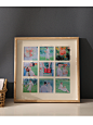 创意九宫格相框摆台儿童情侣照片毕业纪念油画带卡纸立体中空画框-tmall.com天猫