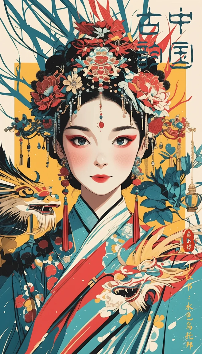 古风国潮戏服女孩｜手机壁纸（附咒语）