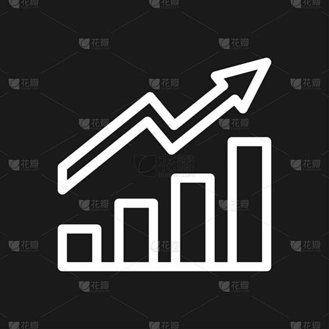 增长图标，商业信息图标，矢量增长符号