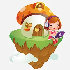 玩电脑的小女孩高清素材 卡通 女孩 悬浮 插画 电脑 矢量人物 免抠png 设计图片 免费下载