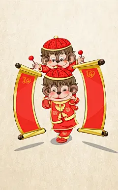 猴子卡通可爱图片手机壁纸