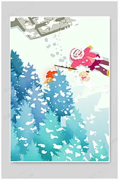 冬天场景插画设计