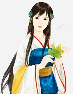立绘古风手持绿叶女子高清素材 古风 女子 手持 绿叶 免抠png 设计图片 免费下载