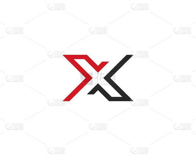 X字母标志模板
