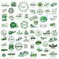 s388 水彩手绘风格天然绿色环保有机logo水印图案标志eps矢量素材-淘宝网