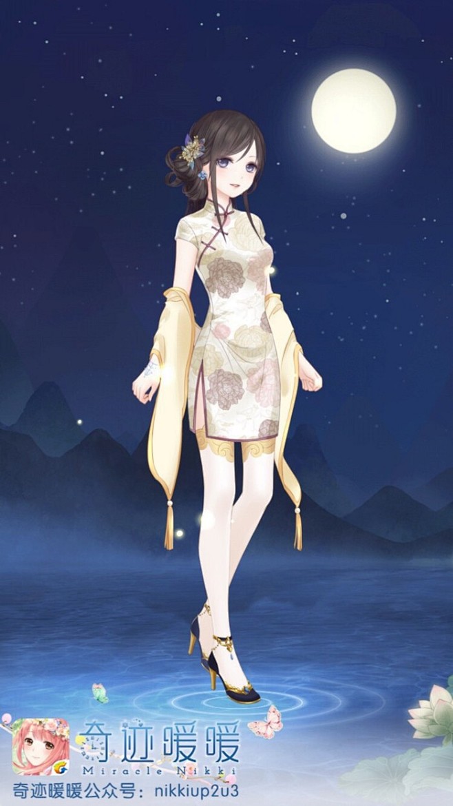 奇迹暖暖暖暖环游世界少女小清新插画搭配服装设计古风旗袍民国风点击