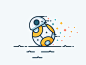 BB-8 artwork vector illustration icon outline fast bb-8 bb8 droid wars star star wars