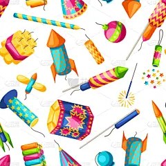 焰火,四方连续纹样,色彩鲜艳,生日,蜡烛,事件,周年纪念,包装纸,庆祝