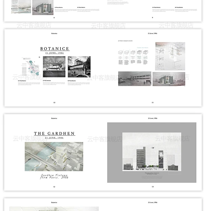 作品集模版排版PSD设计模板建筑园林景观环艺答辩图册画册文本-tmall.com天猫-花瓣网