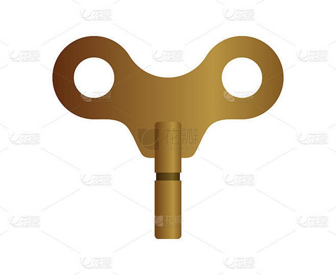 一个发条玩具孤立矢量插图。