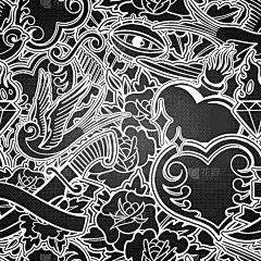 式样,插画,过时的,华丽的,传统,纺织品,壁纸,爱,复古