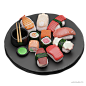 寿司 (31) - @到位啦UI素材 40款日本美食3D图标寿司模型素材