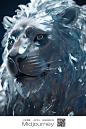 狮子动物玻璃质感ai绘图Midjourney关键词交流：03