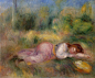 卧在草地上的女孩/雷诺阿