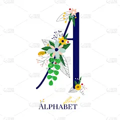 英文字母A,可爱的,英语,请柬,贺卡,背景分离,字母,环境,花,画画