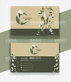 花卉植物名片  - 源文件下载【酷图网】名片模板,艺术名片,个性名片,花卉名片,女性名片,花店名片,花草装饰名片,高雅名片,清新自然名片,时尚名片,手绘名片,