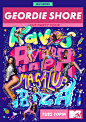 Geordie Shore: The Party Tour : Earlier this year I was approached by MTV to create a poster featuring the four destinations of the new upcoming Geordie Shore season. The poster had to be super fun and crazy and intertwine the cast within the lettering. I