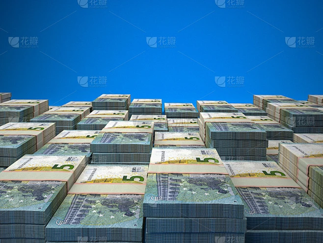 欧元，欧元区的官方货币。金融背景。欧洲货币素材-花瓣网