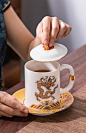 故宫文创德化白瓷茶杯龙凤杯情侣结婚杯子一对高档陶瓷办公室水杯-tmall.com天猫