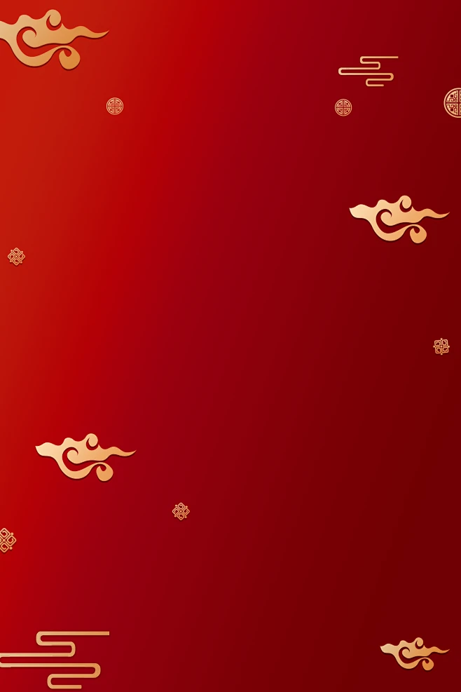 红色国风背景-花瓣网