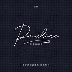 英文签名logo标志图标商标设计 头像水...